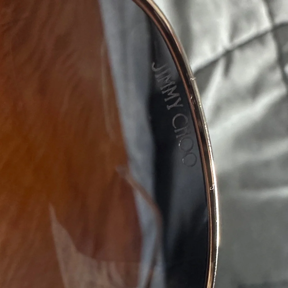 Jimmy Choo Essy J5GM9 Gold Frame Sunglasses with Black Polorized Lenses‎